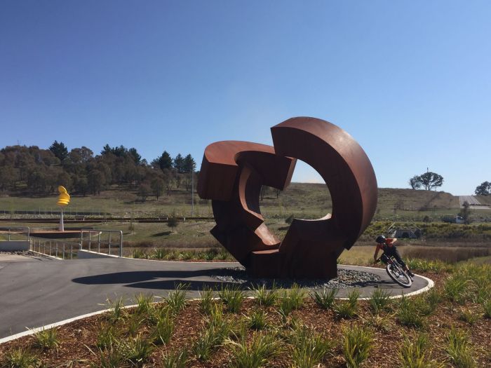 Sphere, Corten steel 2016, H 4,8 m, Canberra ACT Australia