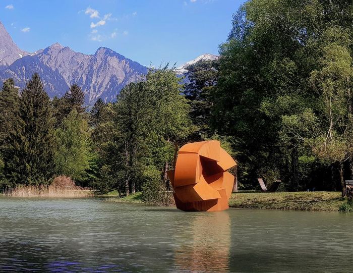 Move, Corten steel 2018, H 6m, Bad Ragaz, 7. Swiss Triennal